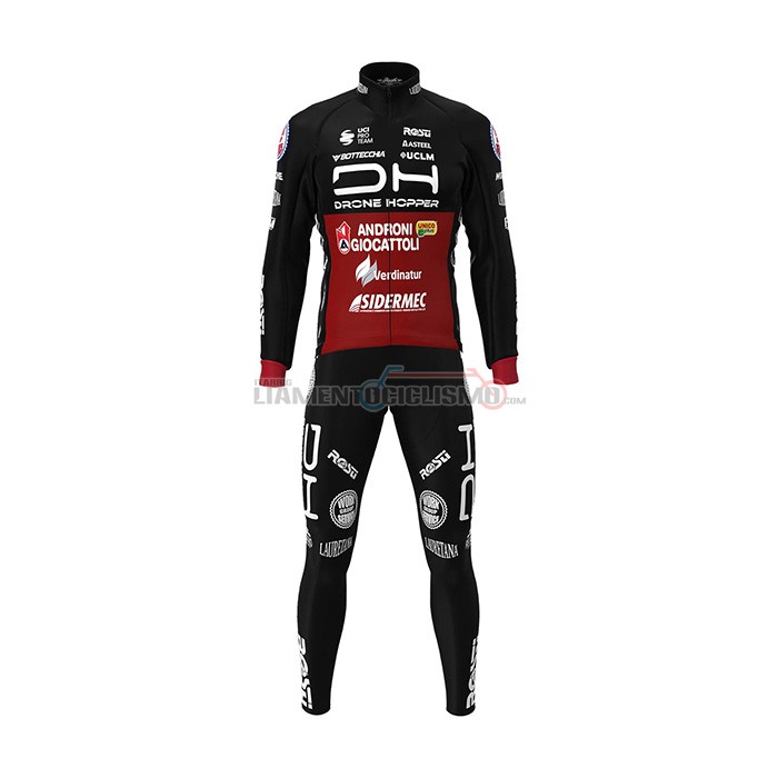 Abbigliamento Ciclismo Androni Giocattoli Manica Lunga 2022 Nero Rosso